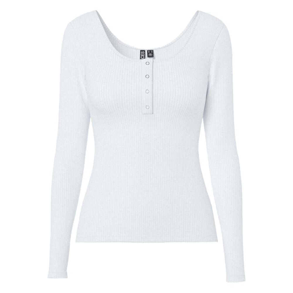 Pieces Womens/Ladies Ribbed Top / Bright White